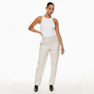 Aritzia Babaton Command Pant Matte Pearl Cream Faux Leather Pants Size 0